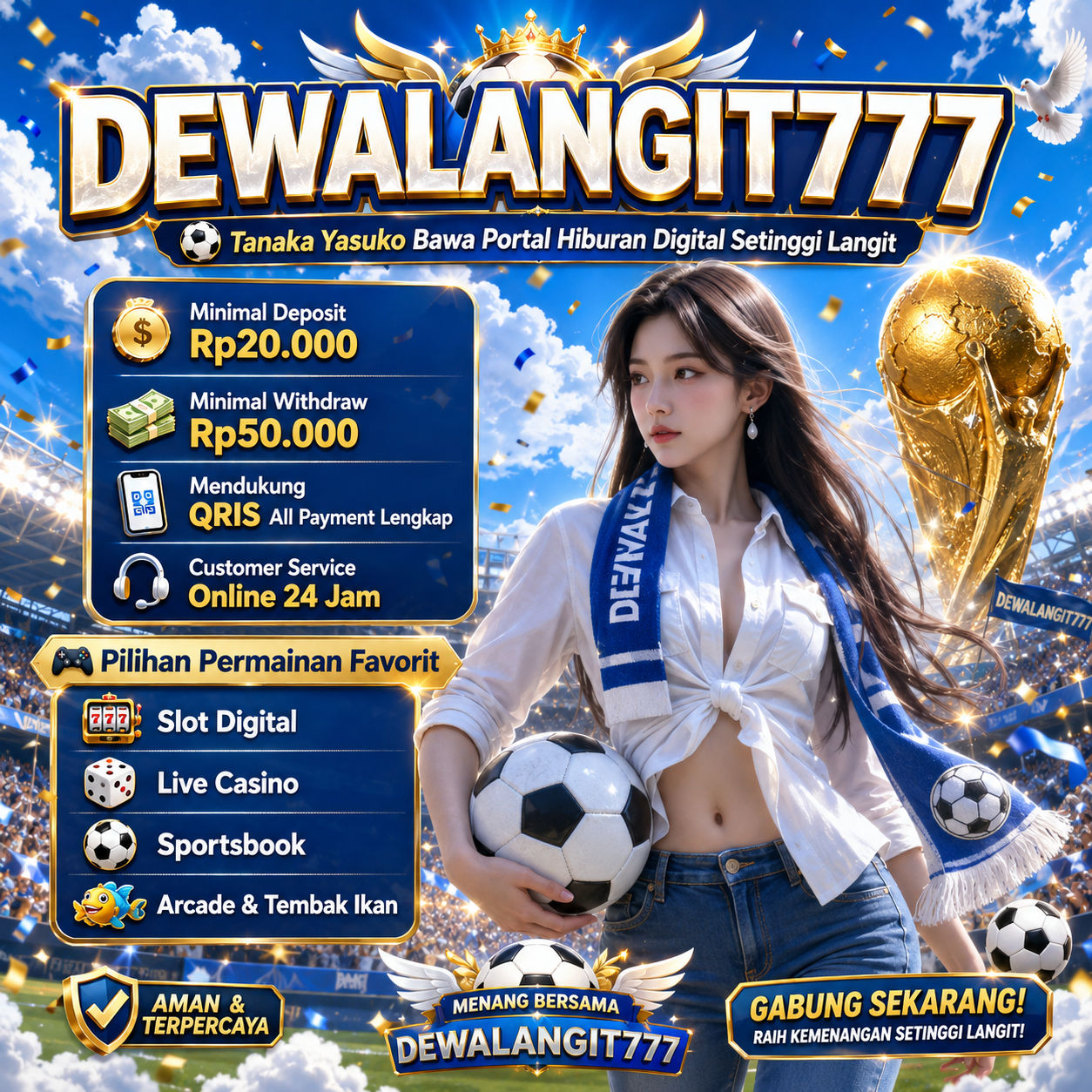 Sertifikat, penghargaan, tanda, atau dokumen yang dipajang di DEWALANGIT777 ⚽ Tanaka Yasuko Bawa Portal Hiburan Digital Setinggi Langit