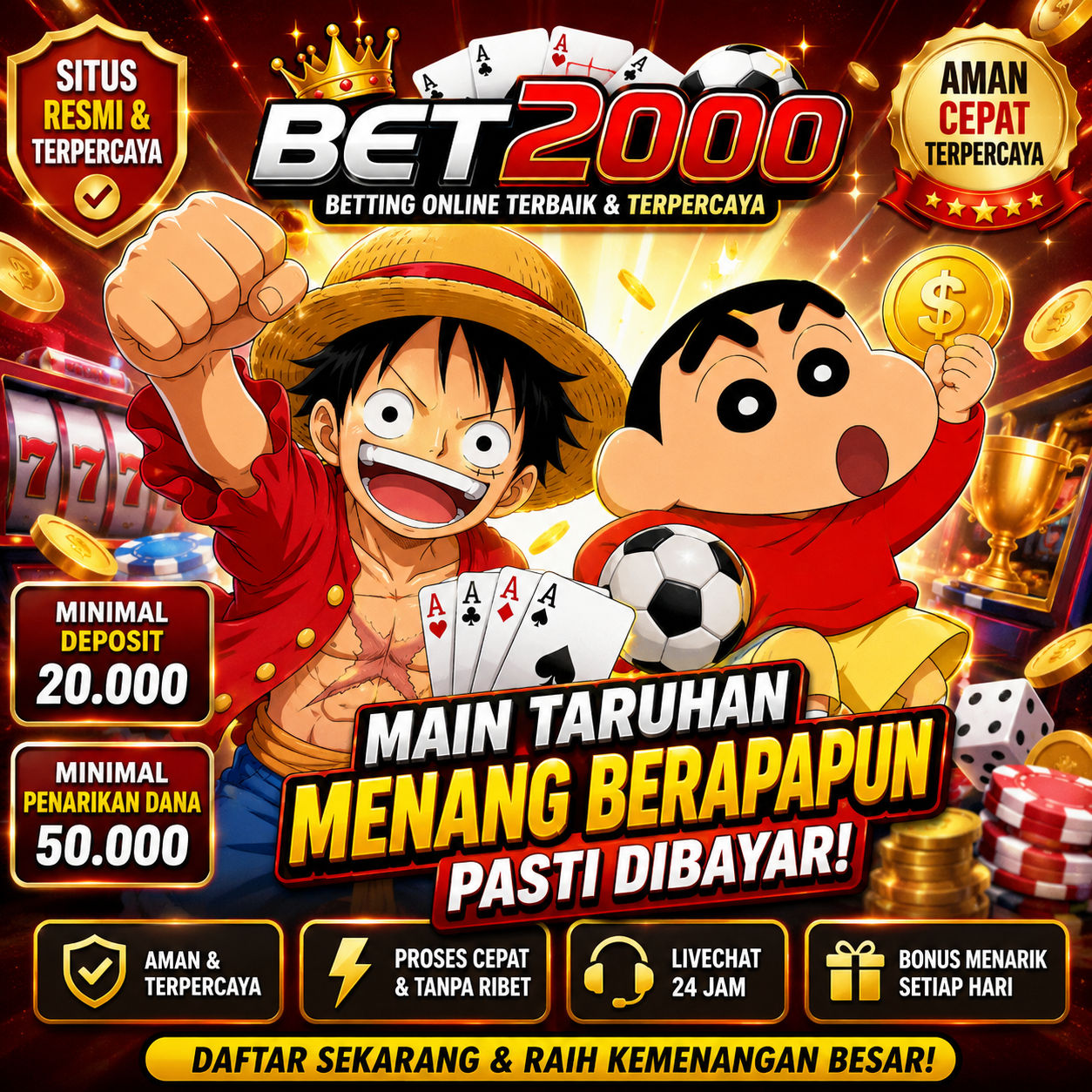 Thumbnail 1 of 3, Poster, BET2000 : Platform Gaming dengan Permainan Slot Terlengkap dari Provider Termantap designed and sold by BET2000.
