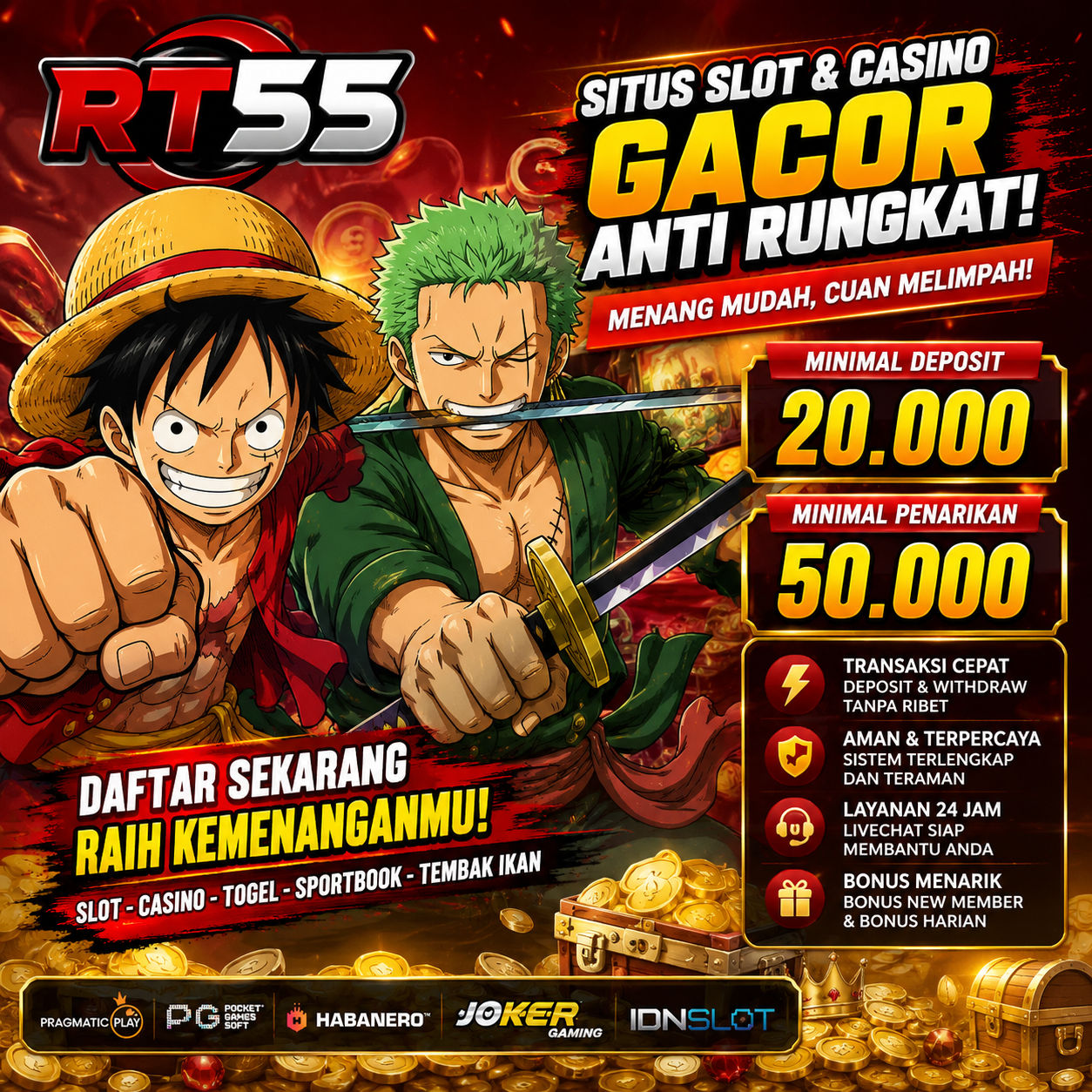 Galeri foto RT55 : Platform Khusus Permainan Slot Populer dan Favorit Tahun Ini di Mahjong