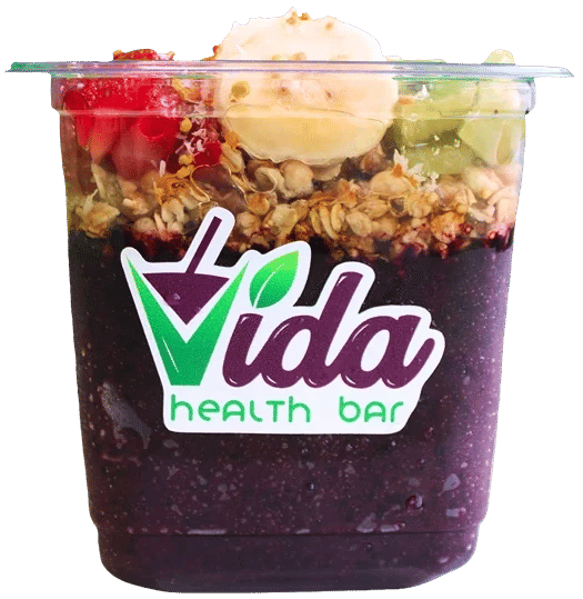 Fresh acai bowl topped with fruit