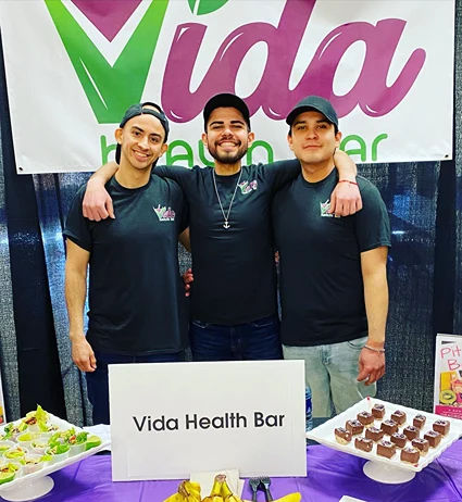 Vida Health Bar interior with smoothies, protein shakes, and fruit bowls