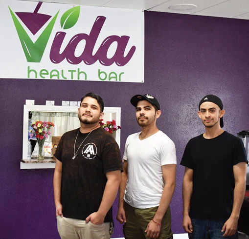 Rodrigo Alcazar with Tony Alcazar and Aaron Barba at Vida Health Bar in Yakima