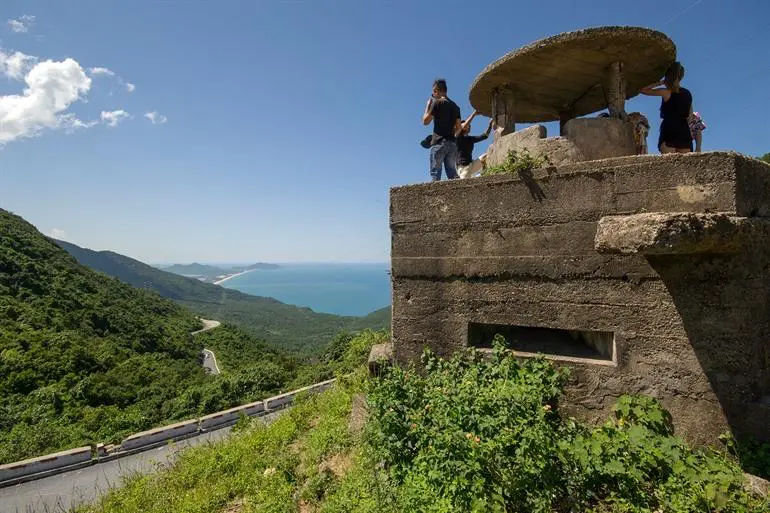 a view from the hai van pass - a bunker where US Armies fought with vietnamese soldiers during the war