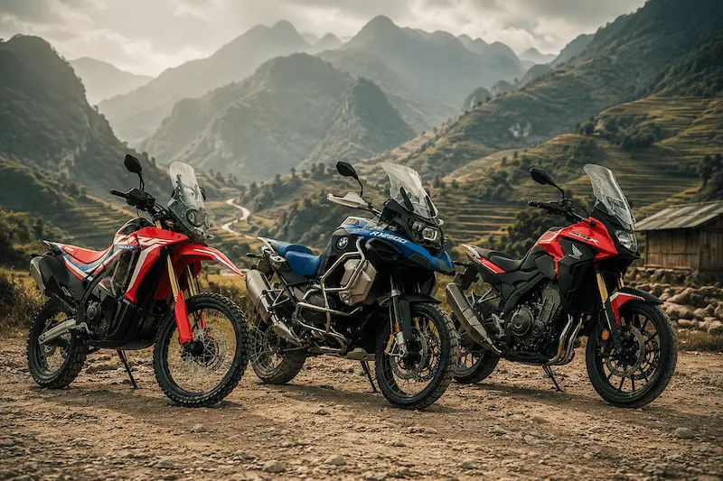 recommended motorbikes to ride the Northern Vietnam - XR 150, xr190, cb500x and the CRF 25 and 300 are the top fleets