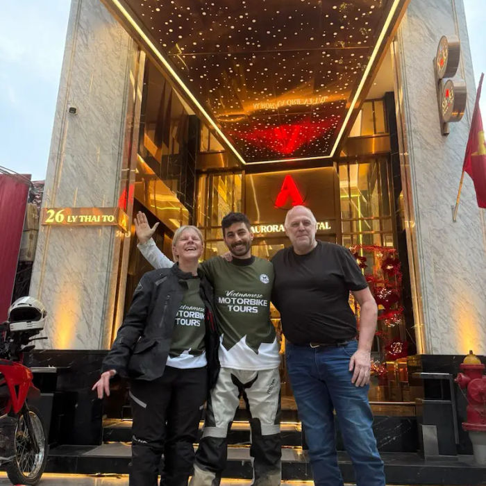 with a British motorcycle riders in Hanoi, motorbike tours organized by irtouring.com