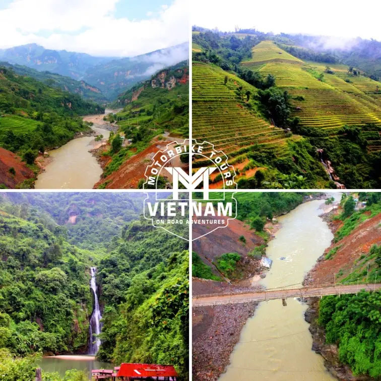 road dt178 along Xin Man Hoang Su Phi , you'll ride along teh rivers and waterfall