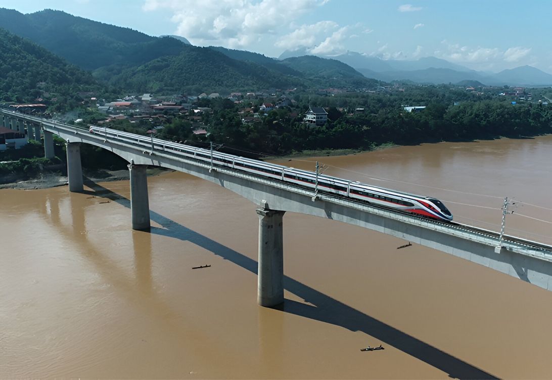 The railway network in Laos by Lao-China Railway (LCR).