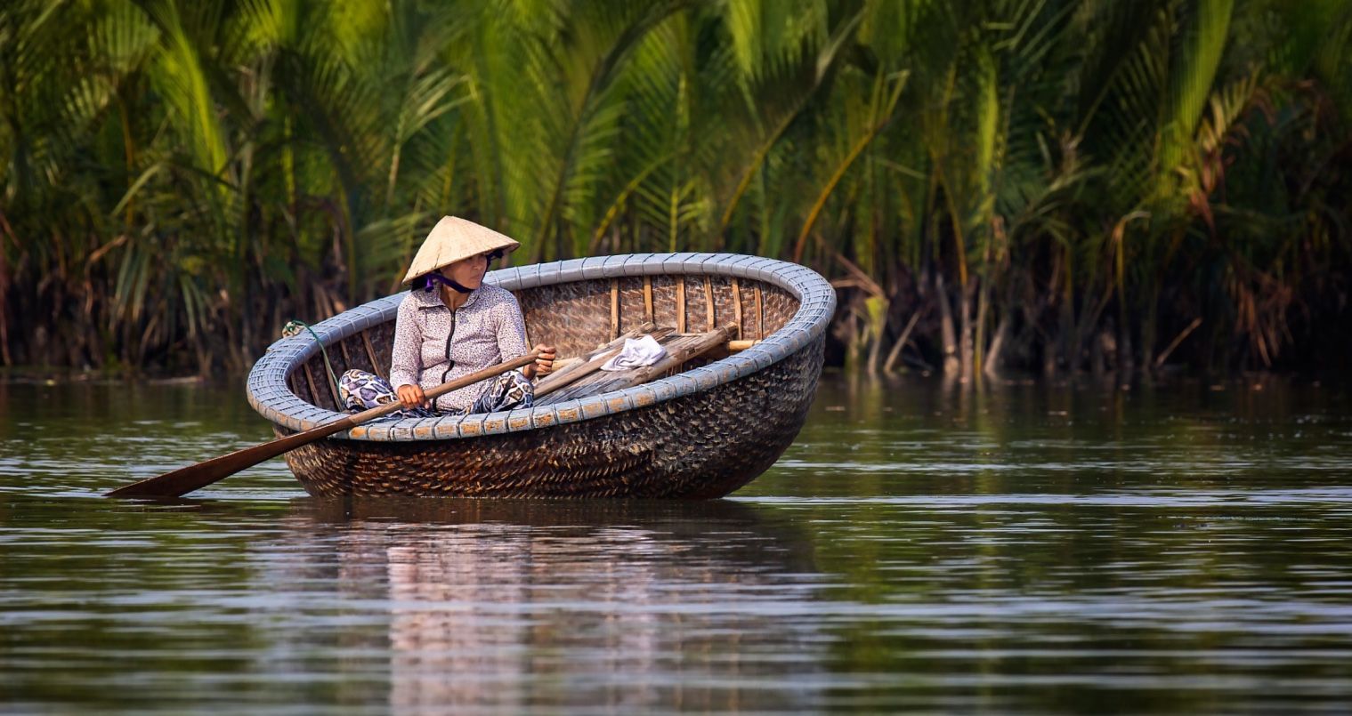 basket Boat Along the river