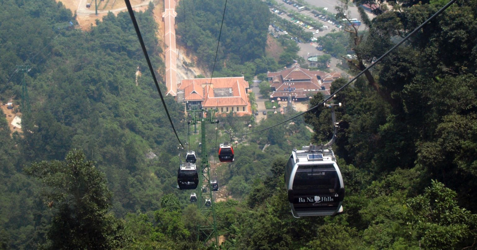 Take the cable car to the golden bridge vietnam