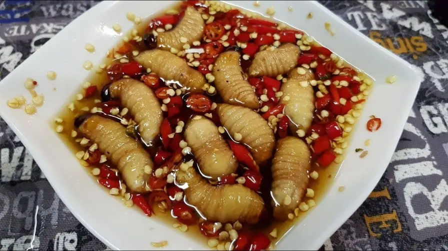 coconut worms - very strange and weird food you can only try in southern Vietnam 