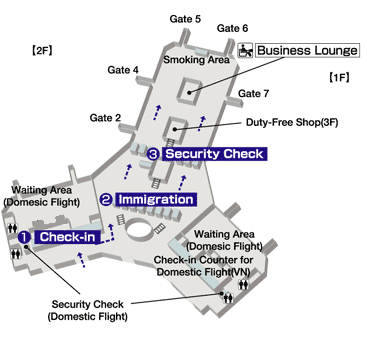 hanoi airport Domestic Terminal 2 Map – Departures