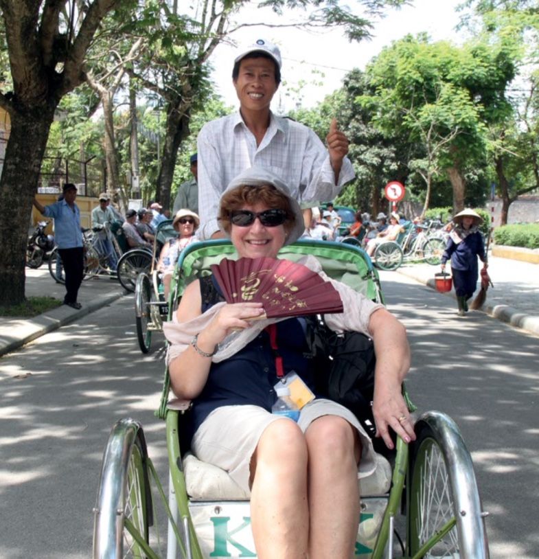 female tourist in vietnam's saigon city