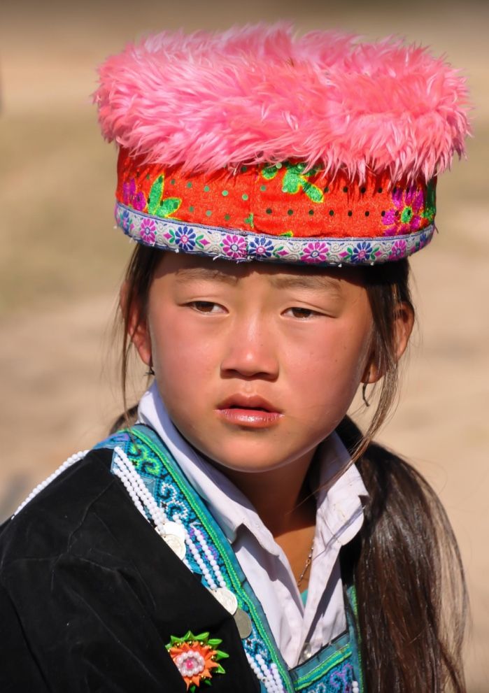 hmong girl on the new year day at Northern laos neat the border with china
