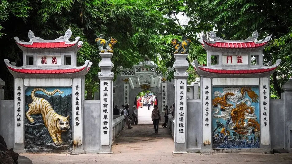 Ngoc son temple entrance - this is one of Hanoi's must see temples