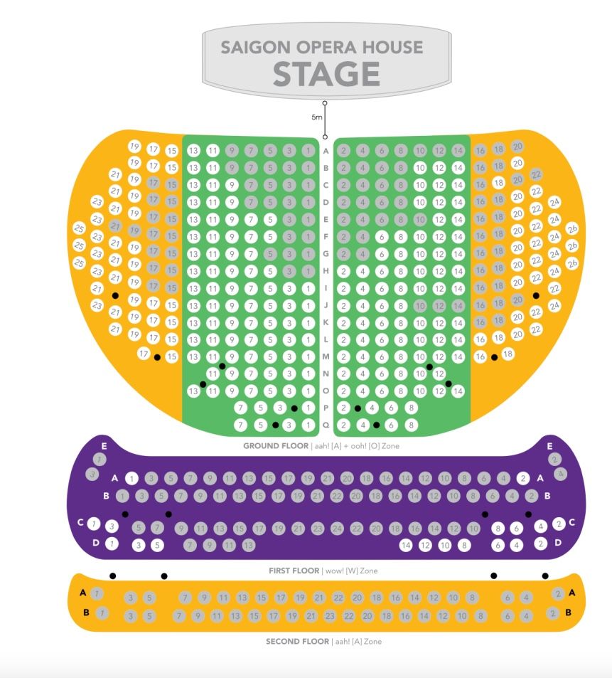 saigon opera house seating plan chart of zone A O W
