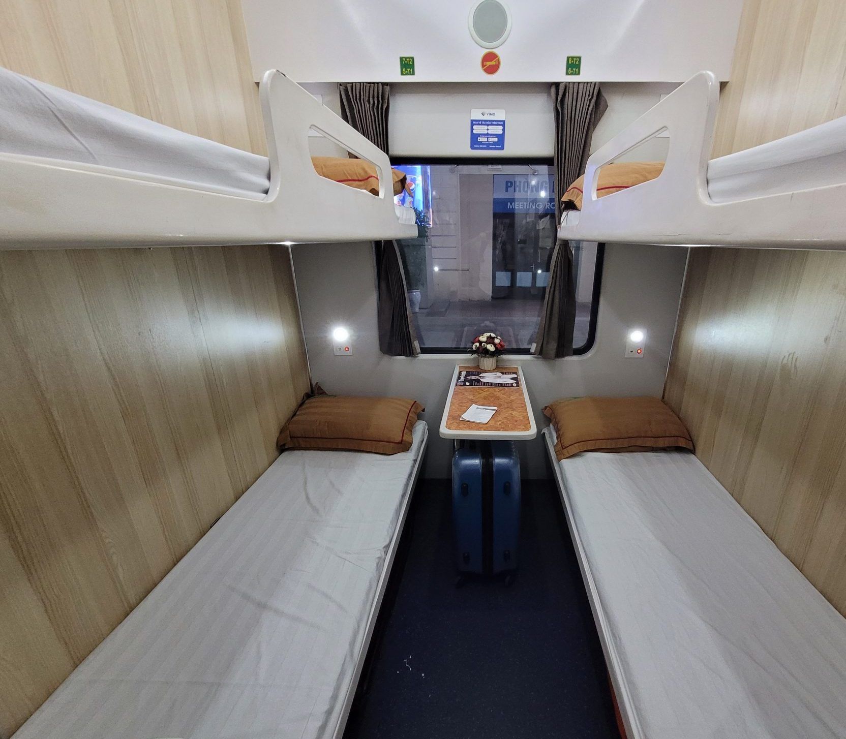 Soft Sleeper beds on vietnam sleeper train from hanoi to saigon