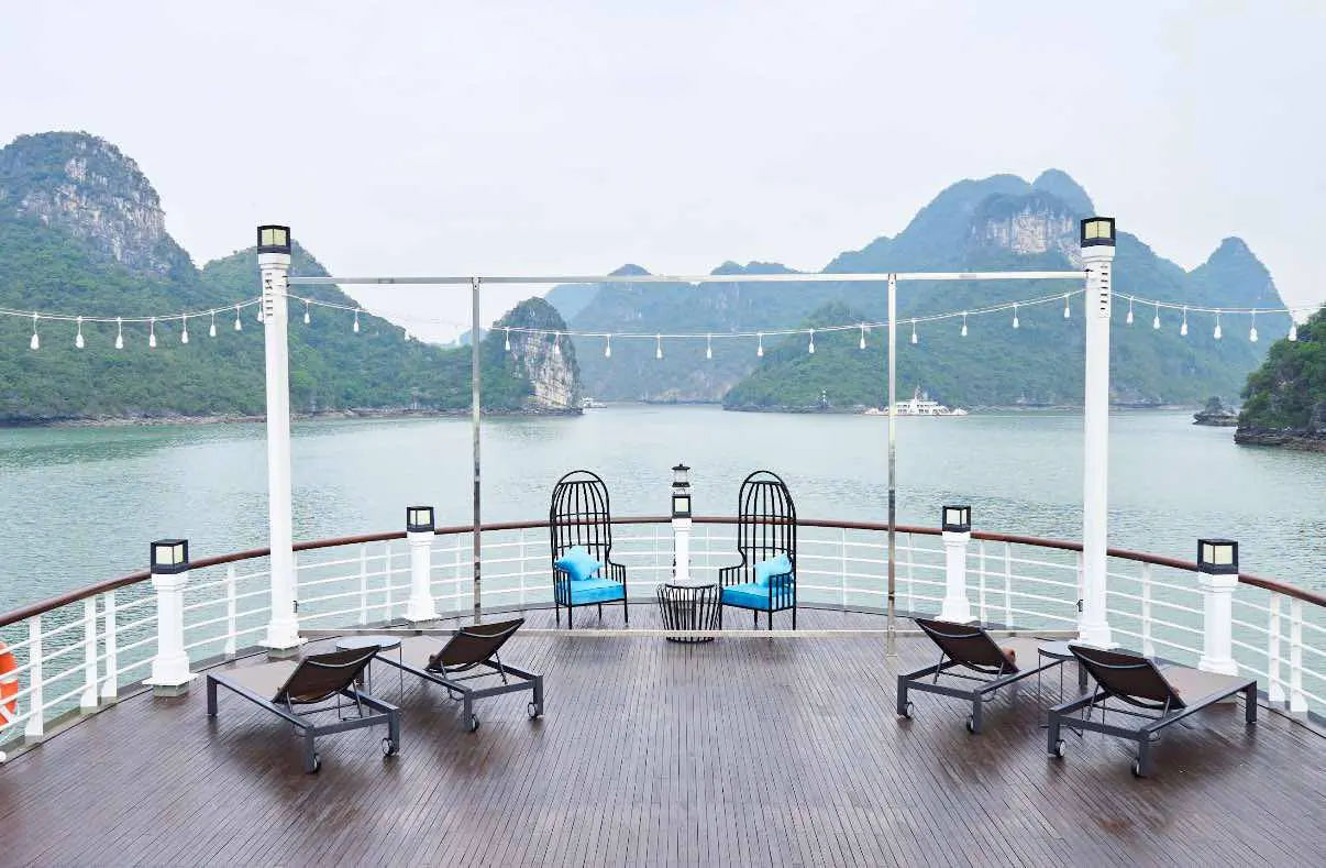 sun deck of the cruise, offers best view