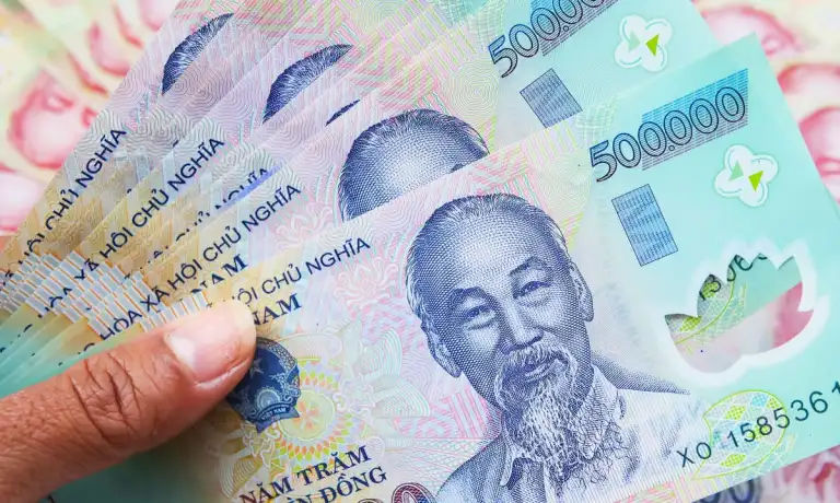 Currency exchange in Vietnam, this is 500k vnd