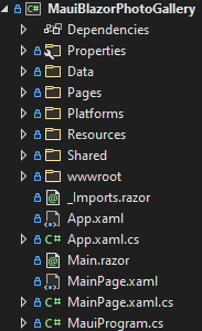 MAUI Blazor structure