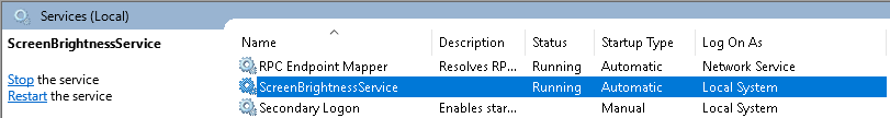 Creating screen brightness service with .NET
