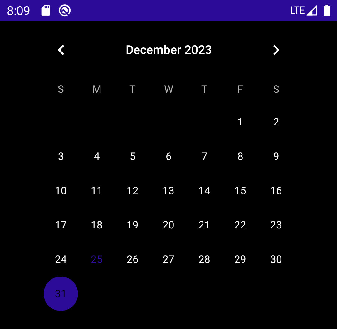 .NET MAUI CalendarView Android