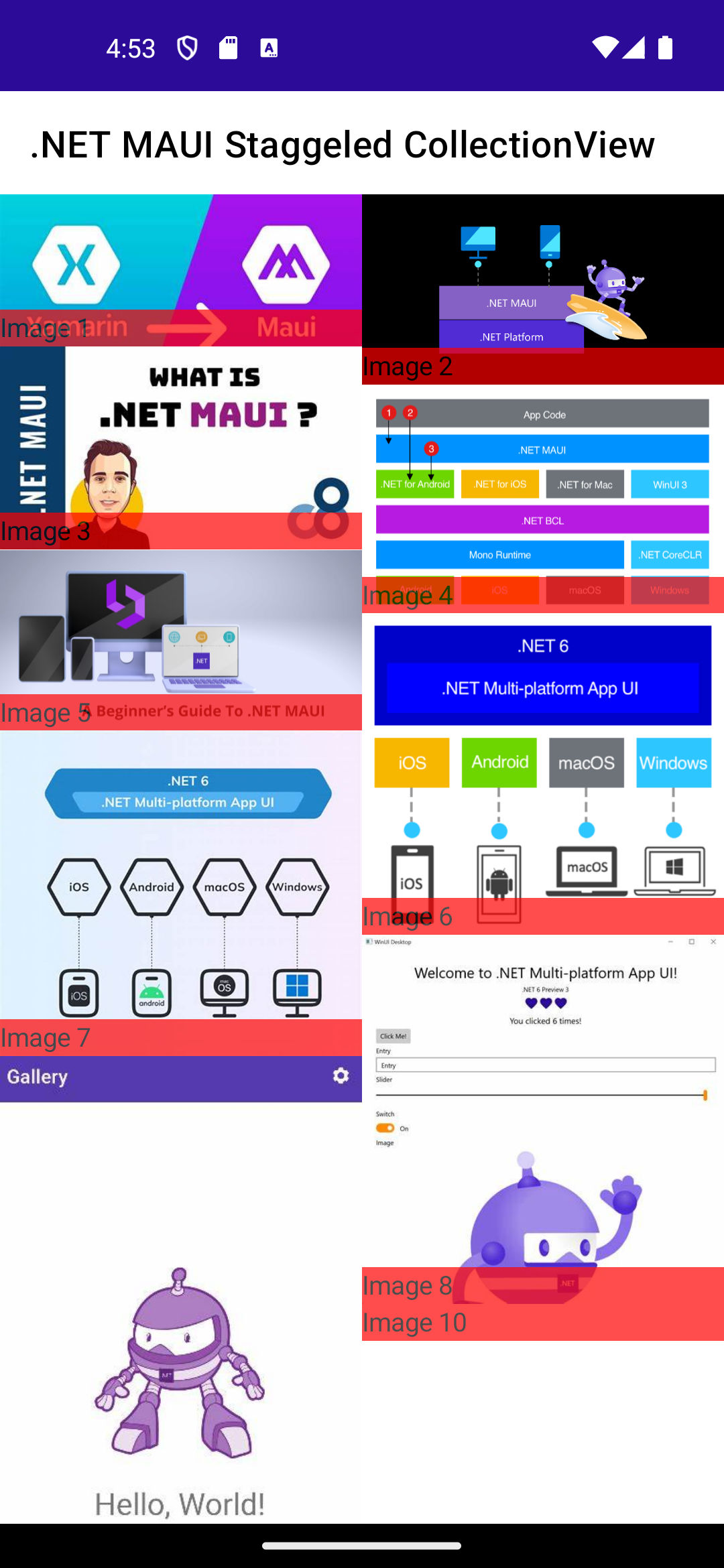 .NET MAUI CollectionView with Staggered Layout