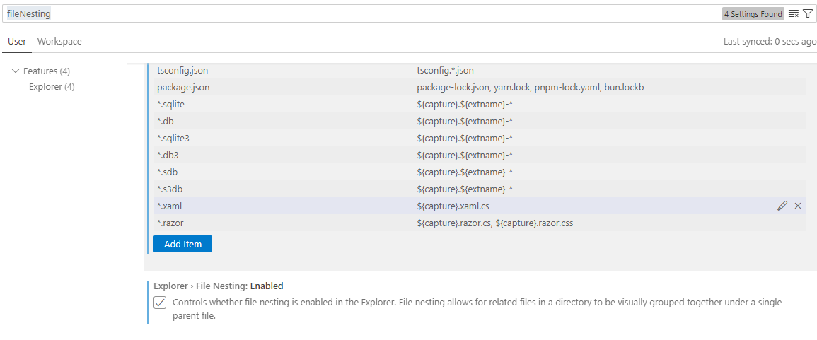 VSCode settings