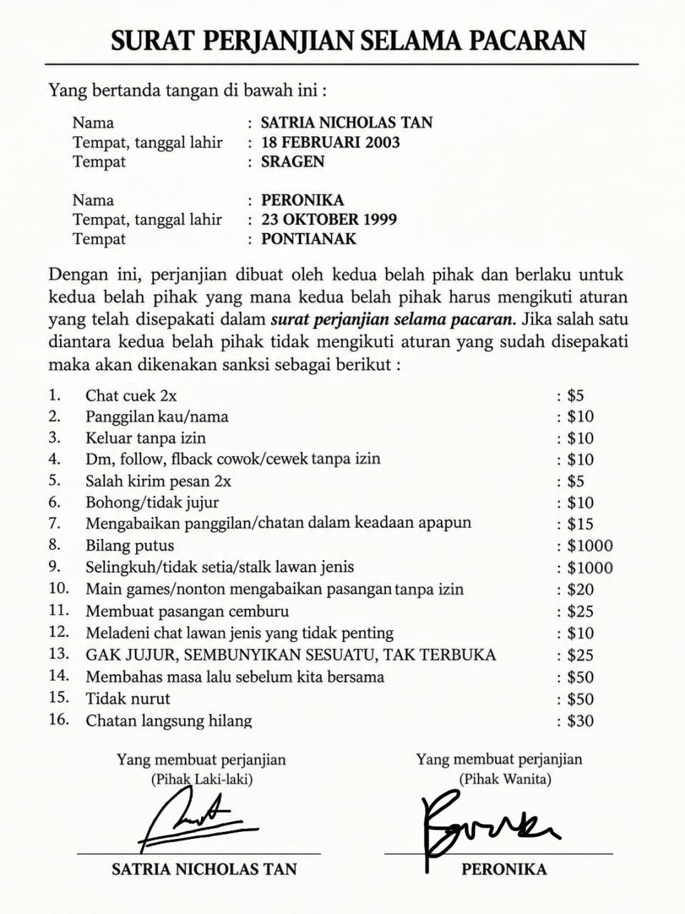 Surat Damai Pero Nicho