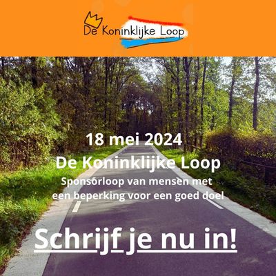 Loop je ook mee? Zaterdag 18 mei gaan we de Koninklijke Loop wandelen! Dit is een wandeling geschikt