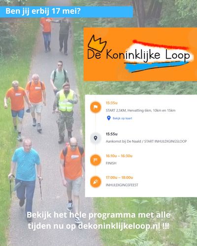 Over precies 4 weken lopen we, hopelijk ook met hetzelfde mooie lentezonnetje als vandaag, De Konink