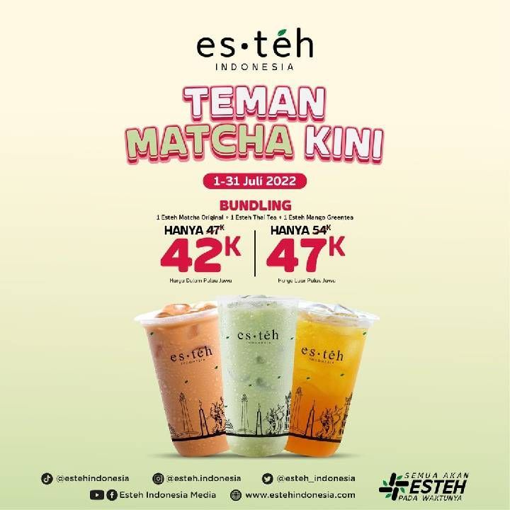 Matcha Promotion ES TEH INDONESIA Promo AH MATCHA IYA! Harga Spesial Paket Bundling ...