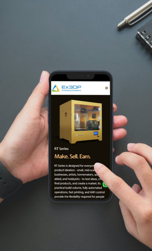 Ex3dp mobile version website design and development