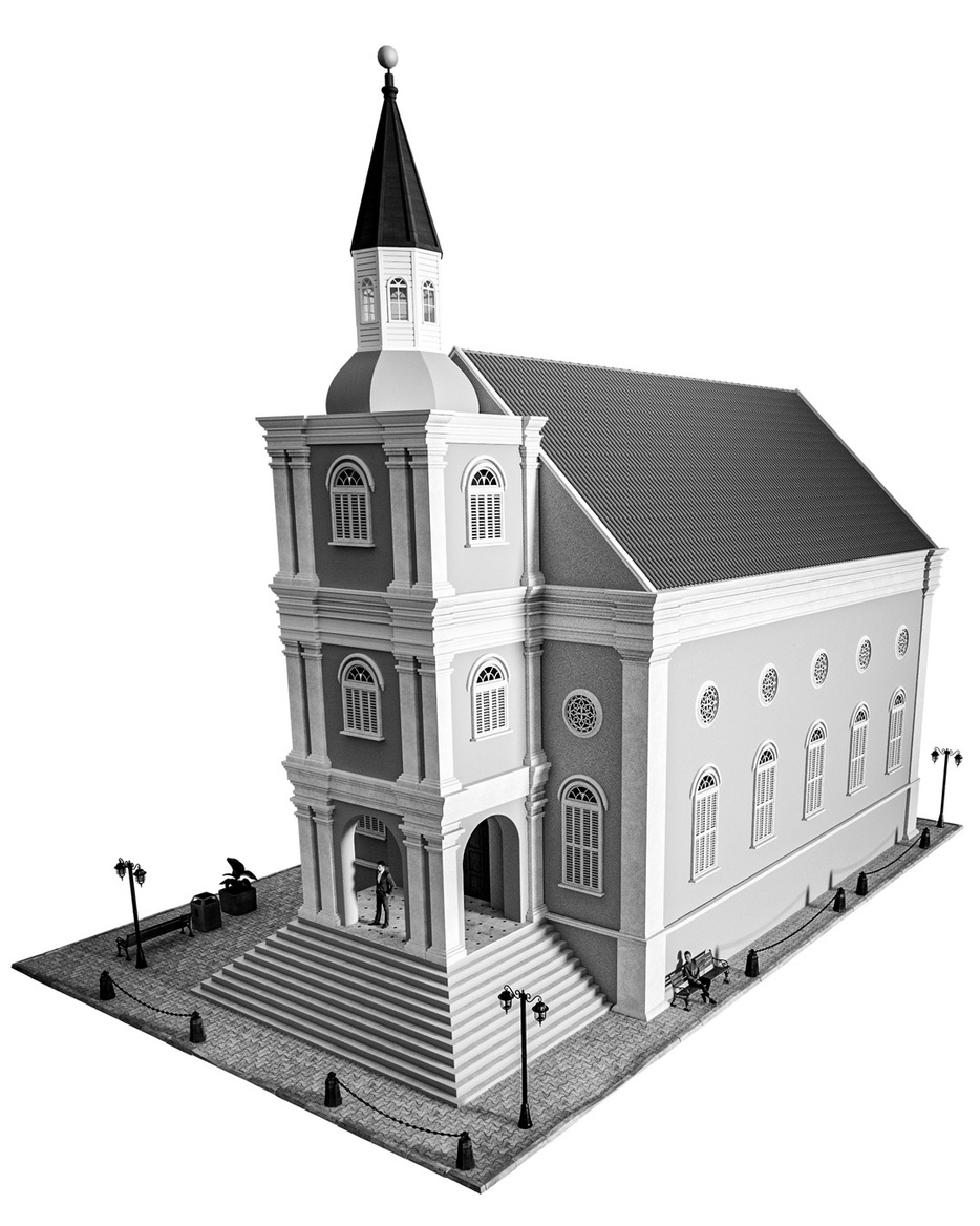 Gebasseerd op de temple Emanu-él, Historisch gebouw op Curaçao, afb.3