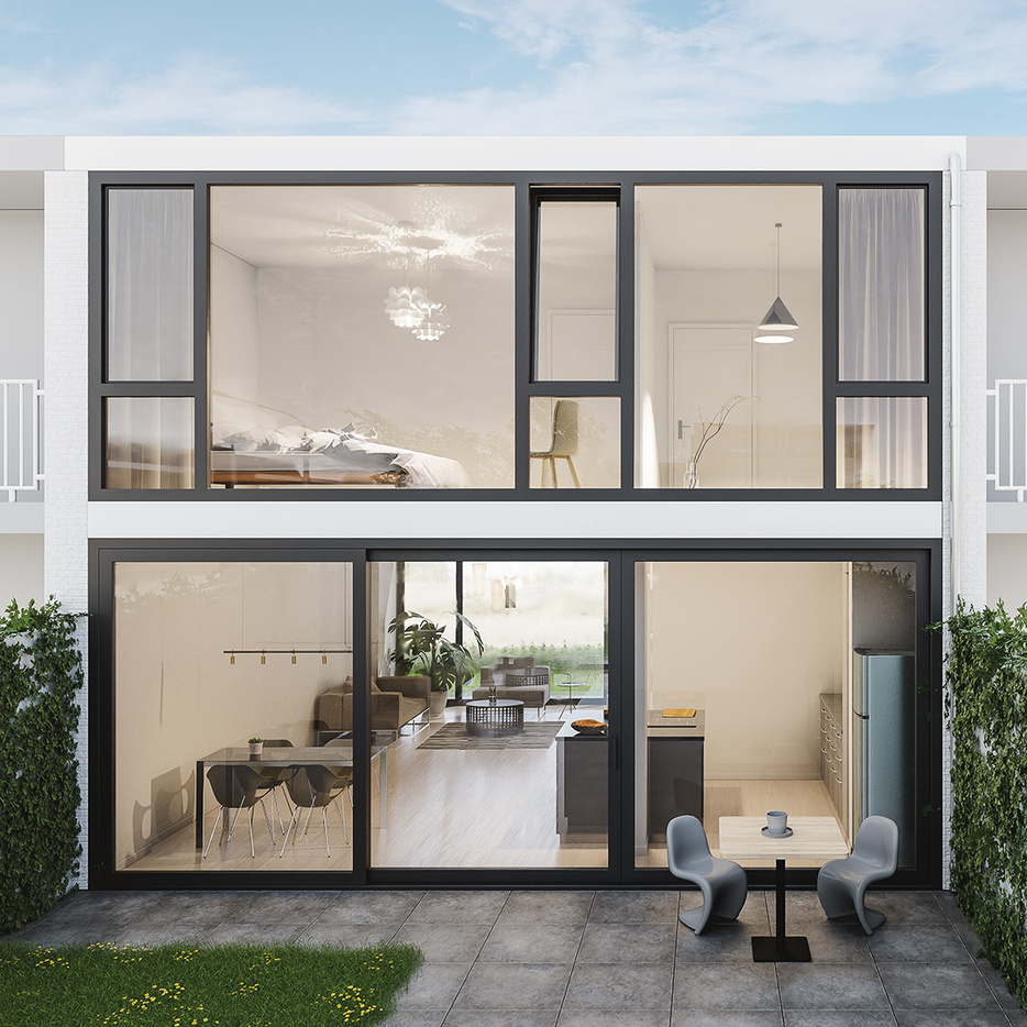Woning Nieuwe voor- en achtergevel in Blender 3D, afb.1