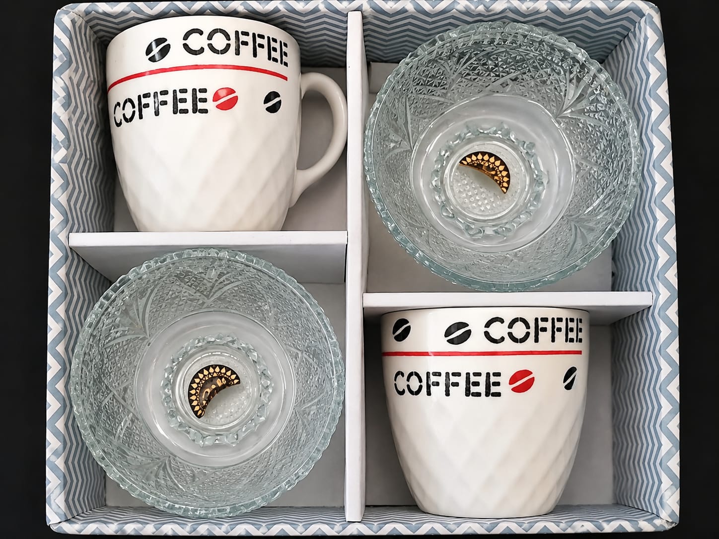 Glass 2 cup + 2 Bowl thumbnail 2