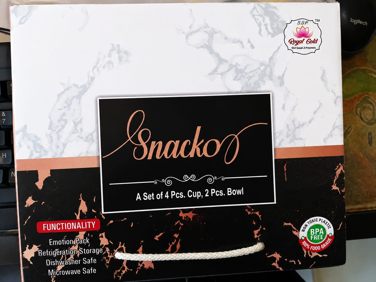 Snacks Set of 4 pcs , Cup 2 pcs Bowl