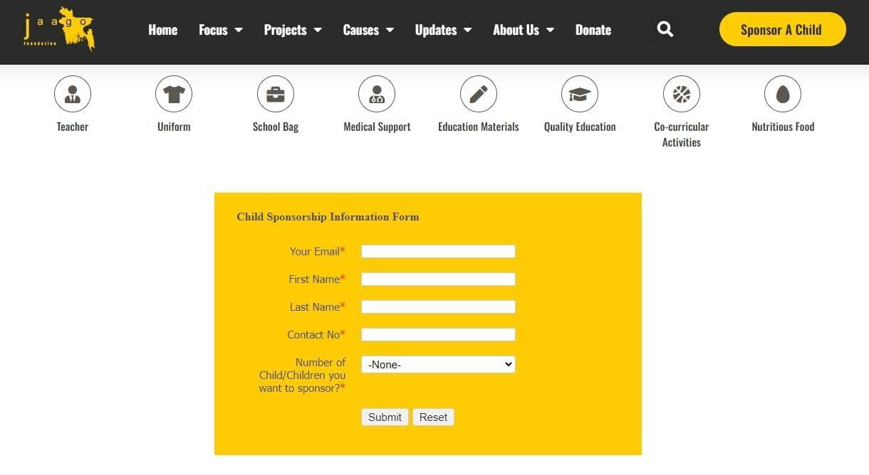 How to Sponsor A Child through JAAGO Foundation Website