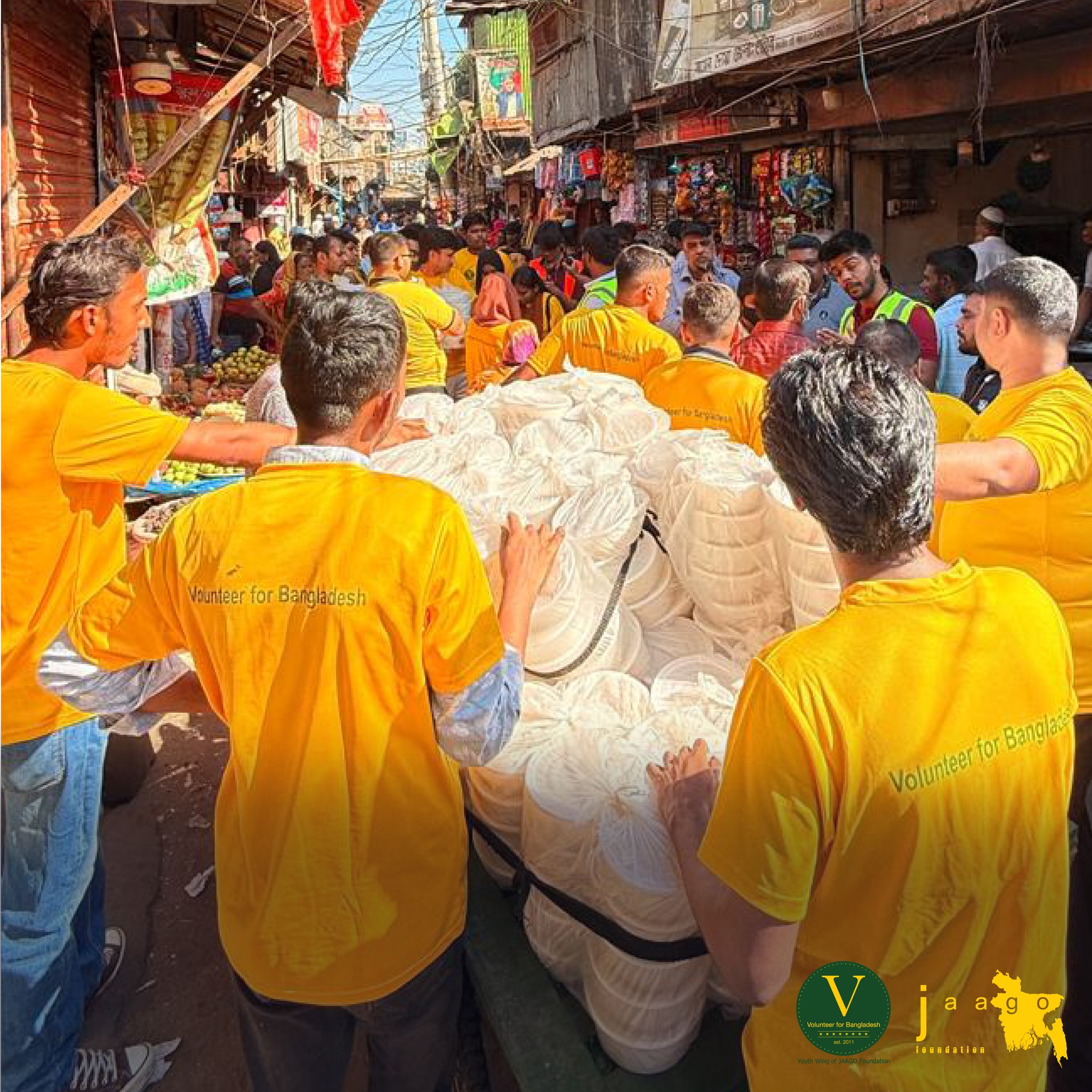 Food distribution to Korail fire victims