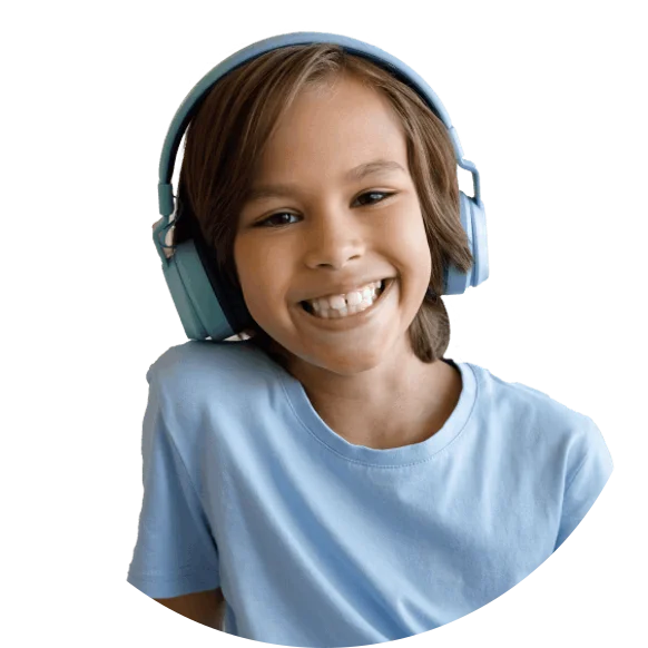 Child in headphones