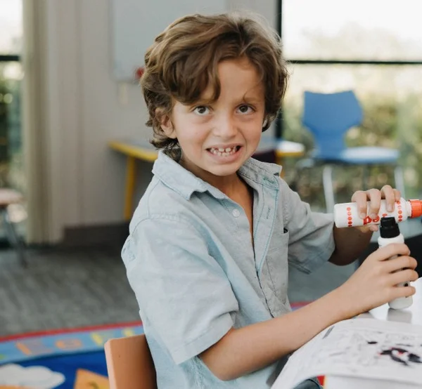 Child playing with blocks