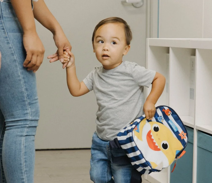 Kid getting his lunchbox