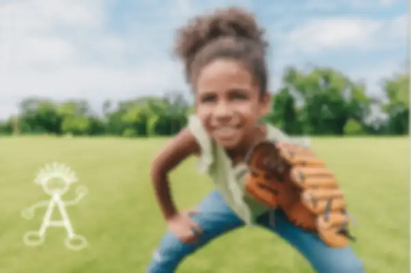 little girl with a baseball mit