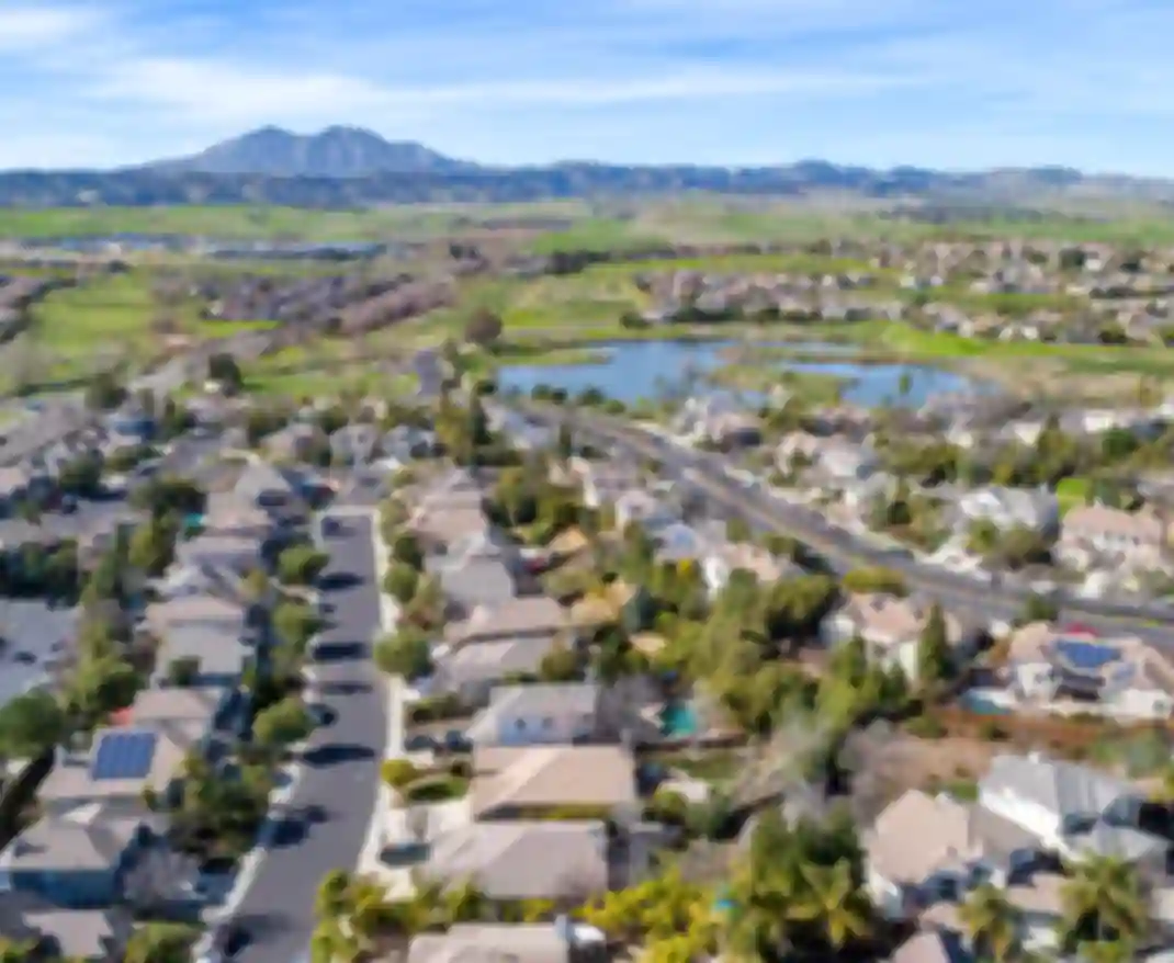 Aerial photo of a community in Brentwood