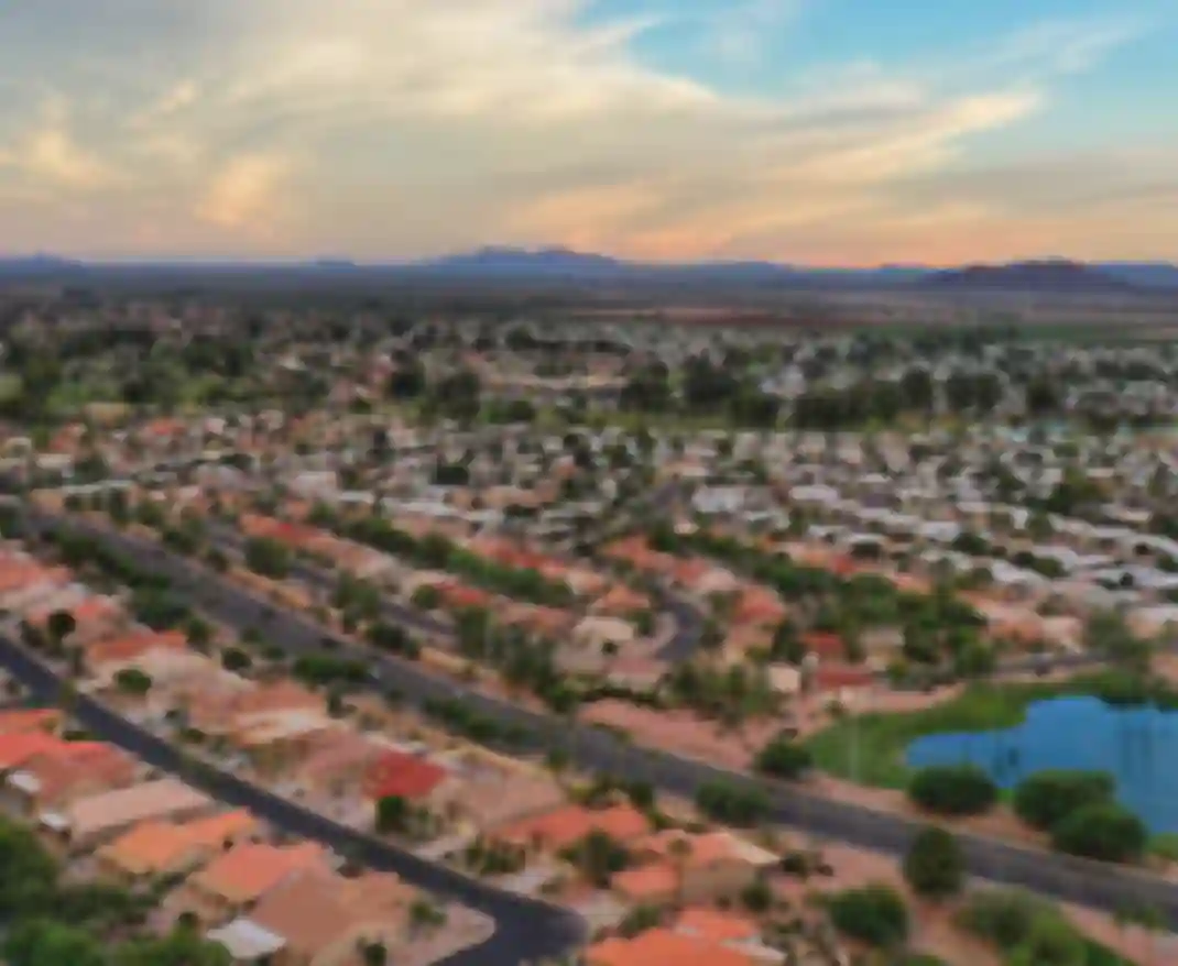 Arial view of sun city arizona.