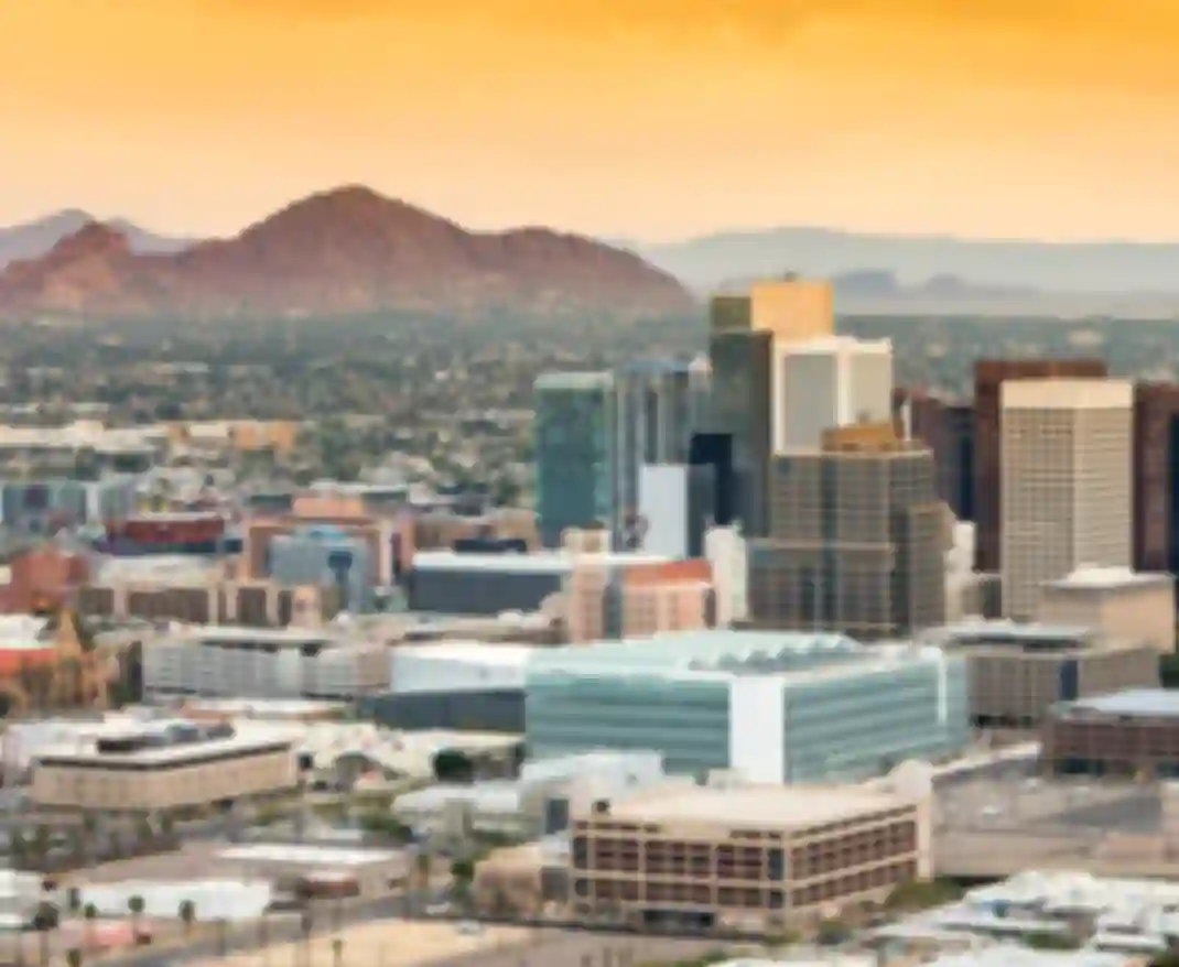 Panoramic aerial view of the Phoenix, Arizona