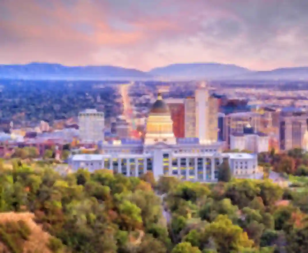 Salt Lake City skyline Utah at night