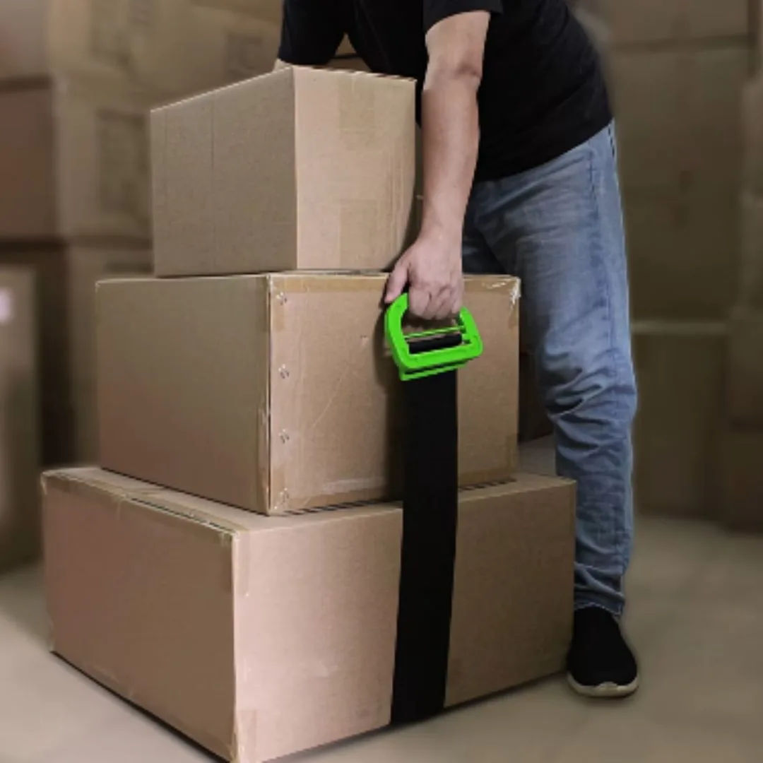 Foto real de cliente con el cinturón de carga