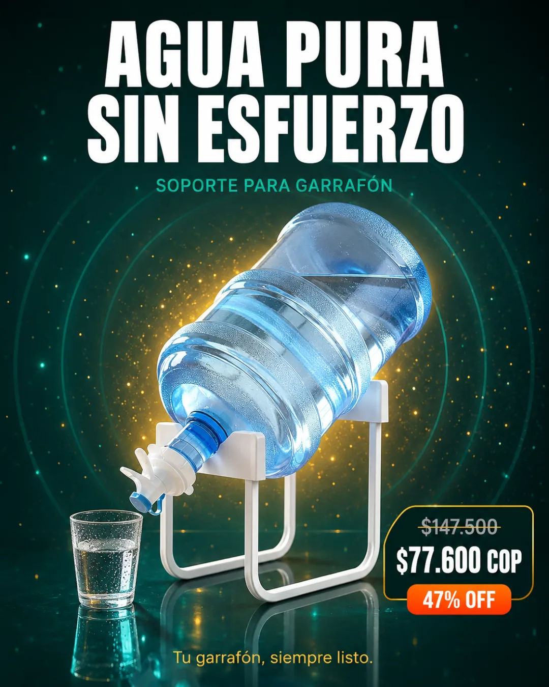 Soporte para garrafón de agua — cocina organizada