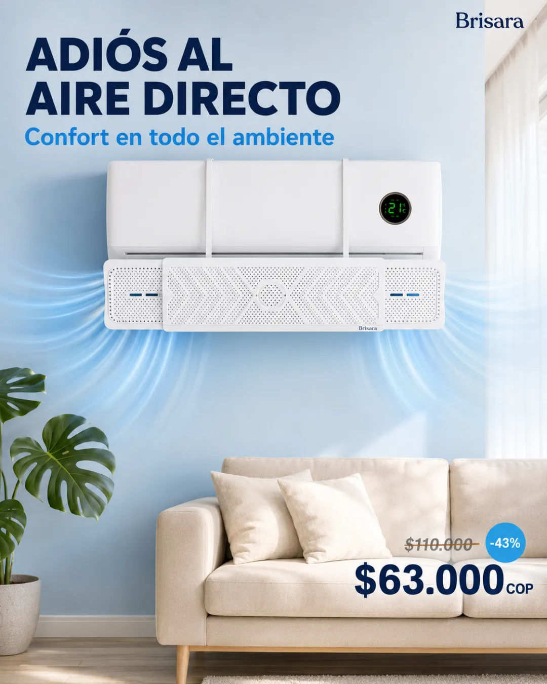 Deflector de aire acondicionado AirMover Brisara