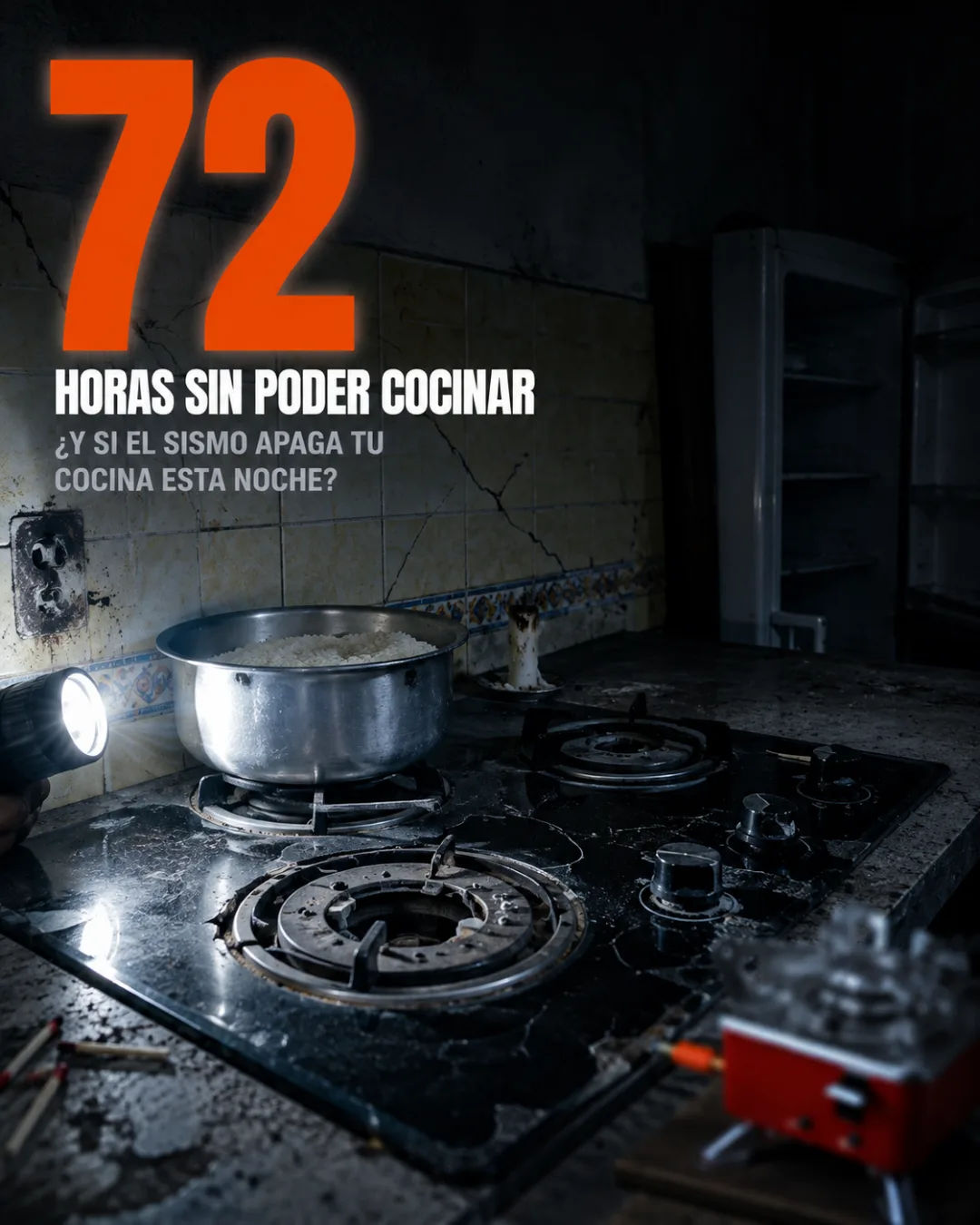 Estufa portátil de prevención sísmica lista para emergencia